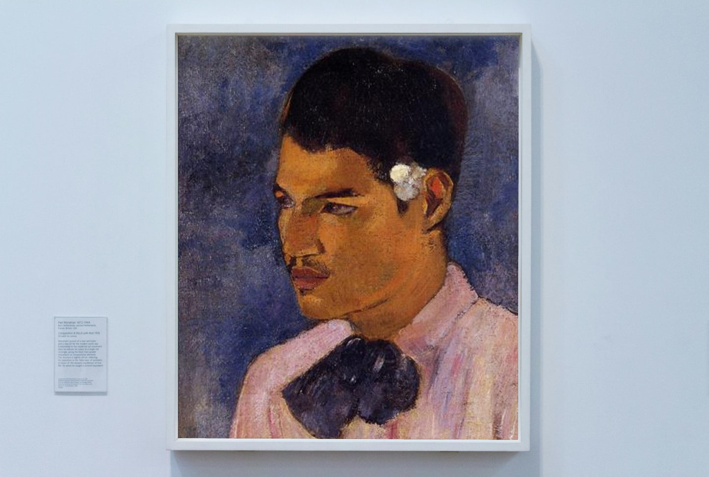 Young Man with a Flower Behind his Ear by Paul Gauguin Cloisonnism Art dated 1891