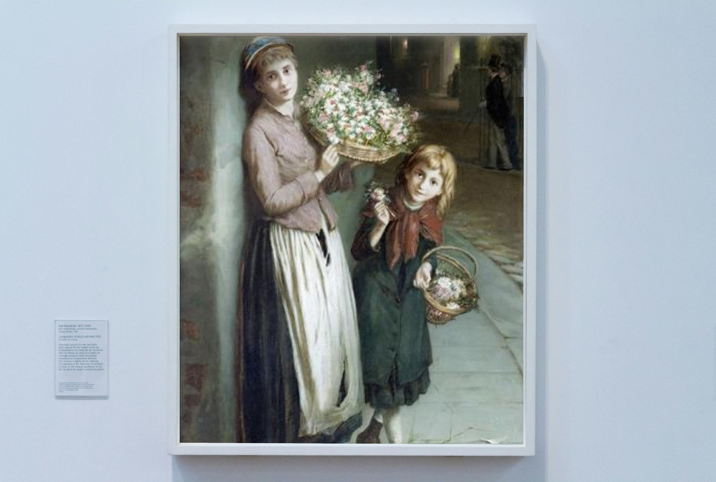 Flower Girls – a Summers Night by Augustus Edwin Mulready Naturalism Art dated 1885