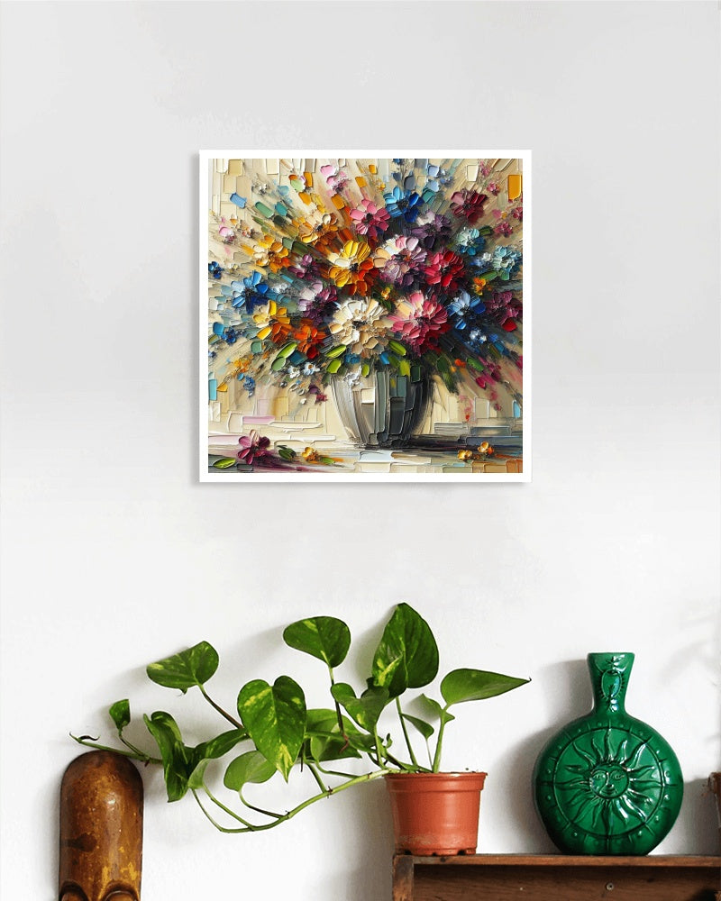 Vividus Vanam Floral Oilpainting: Bright Colors and Textured Brushstrokes