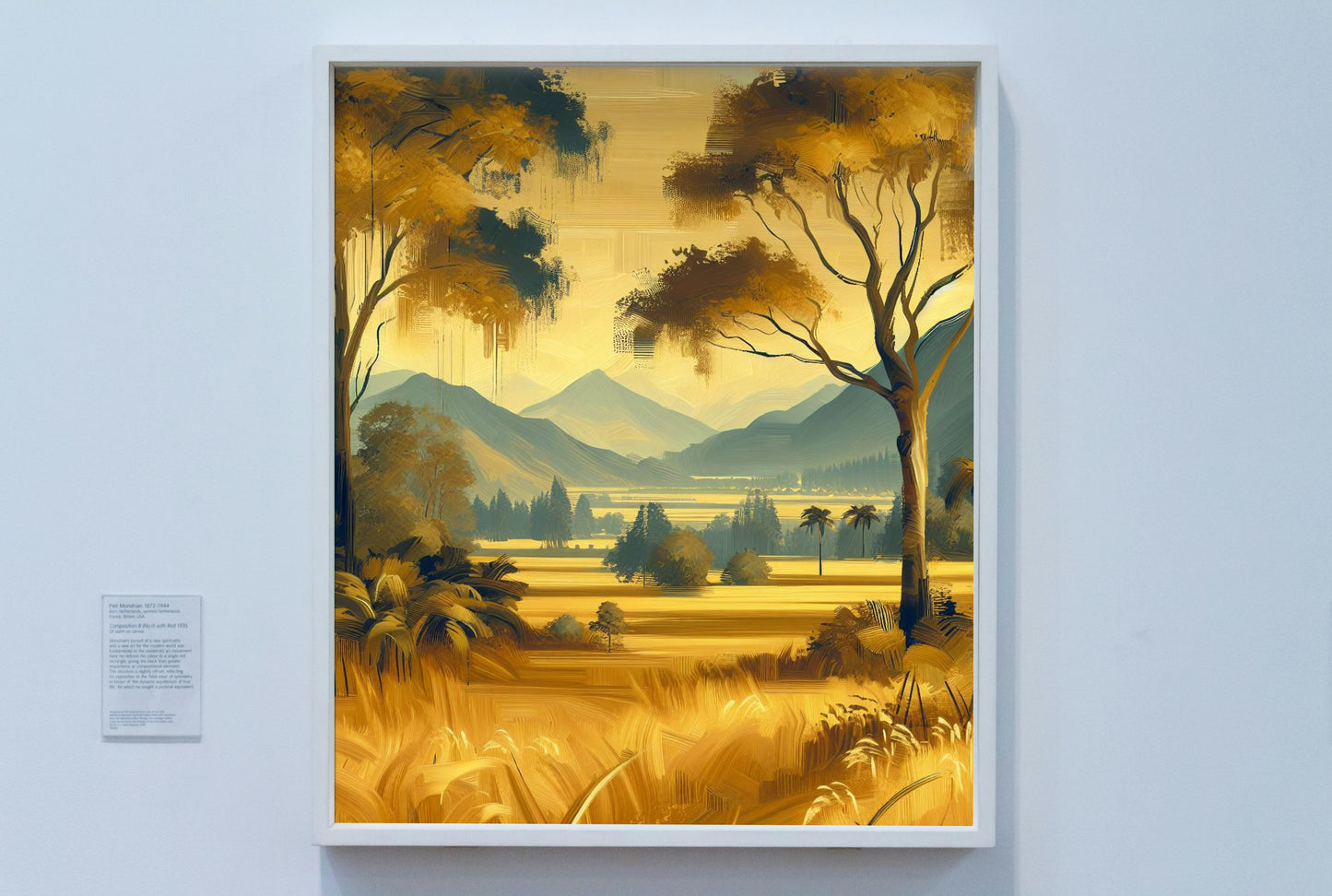 Aureate Pristinam Vistas: Serene Golden Landscape Oilpainting