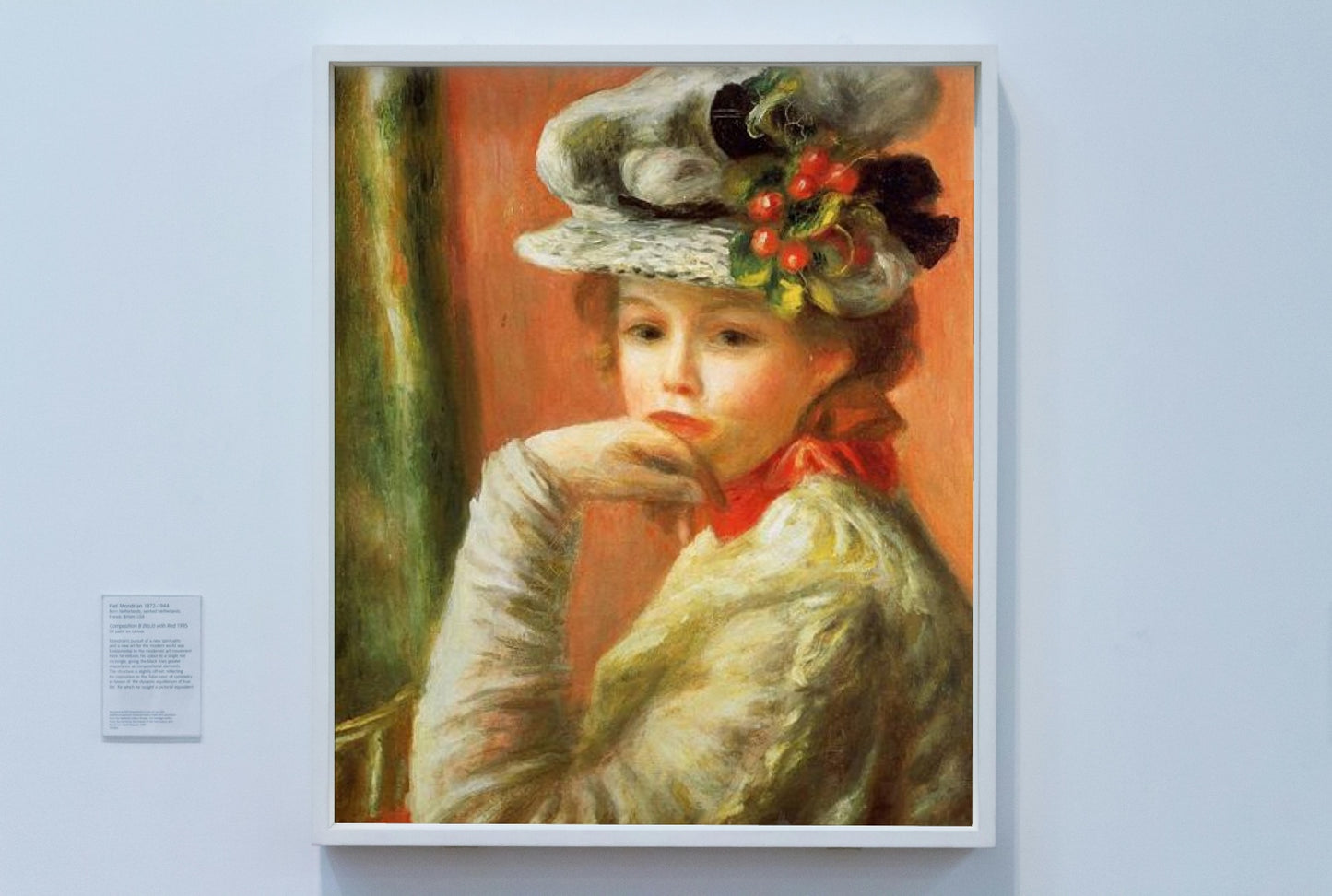 Young Girl in a White Hat by Pierre-Auguste Renoir Impressionism Art dated 1891