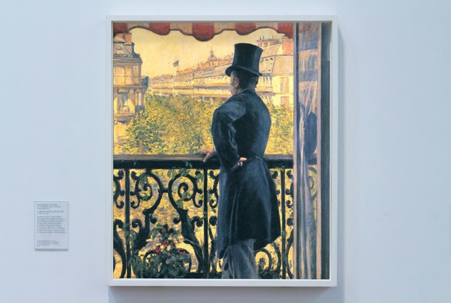 Man on a Balcony, Boulevard Haussmann by Gustave Caillebotte Impressionism Art dated 1880