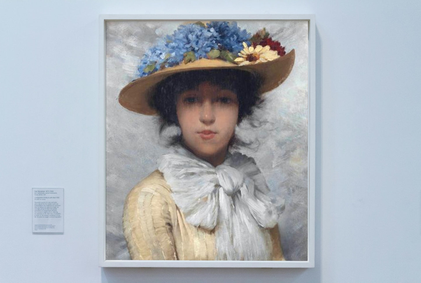 Woman in White Dress and Straw Hat by Charles Sprague Pearce Impressionism Art dated 1880