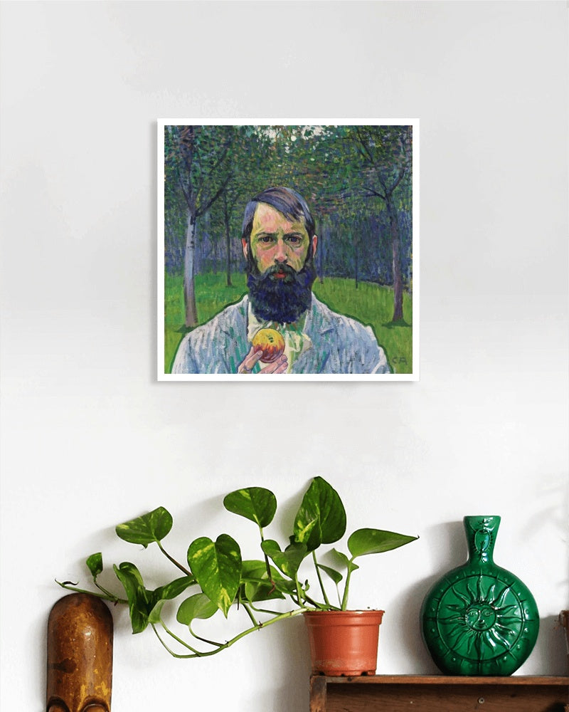 Self Portrait with Apple by Cuno Amiet Art Nouveau (Modern) Art dated 1903