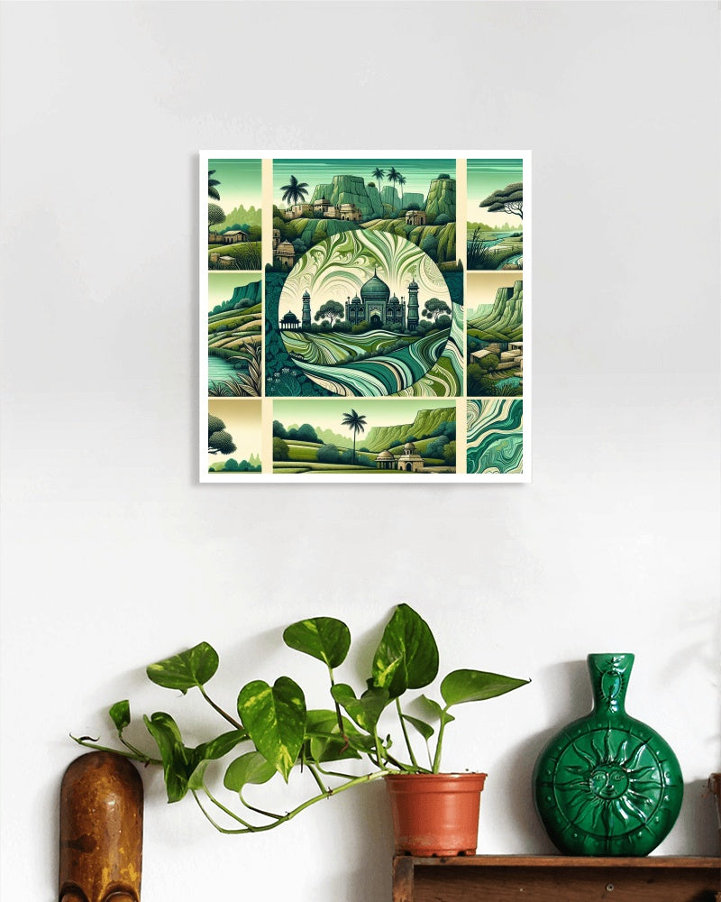 Verdant Adbhutum Landscape Art - Indian Nature Cities, Villages, and Modern Towns