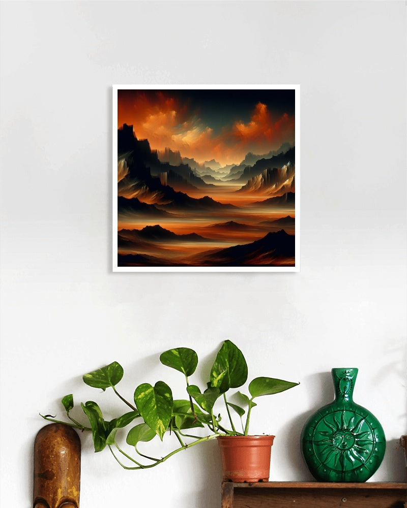 Aurora Nigram Vastum: Majestic and Mysterious Landscape Oil Painting