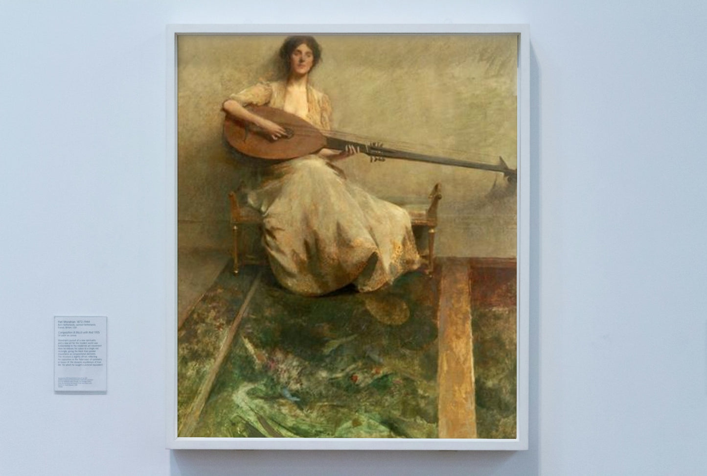 Girl with Lute by Thomas Dewing Tonalism Art dated 1905