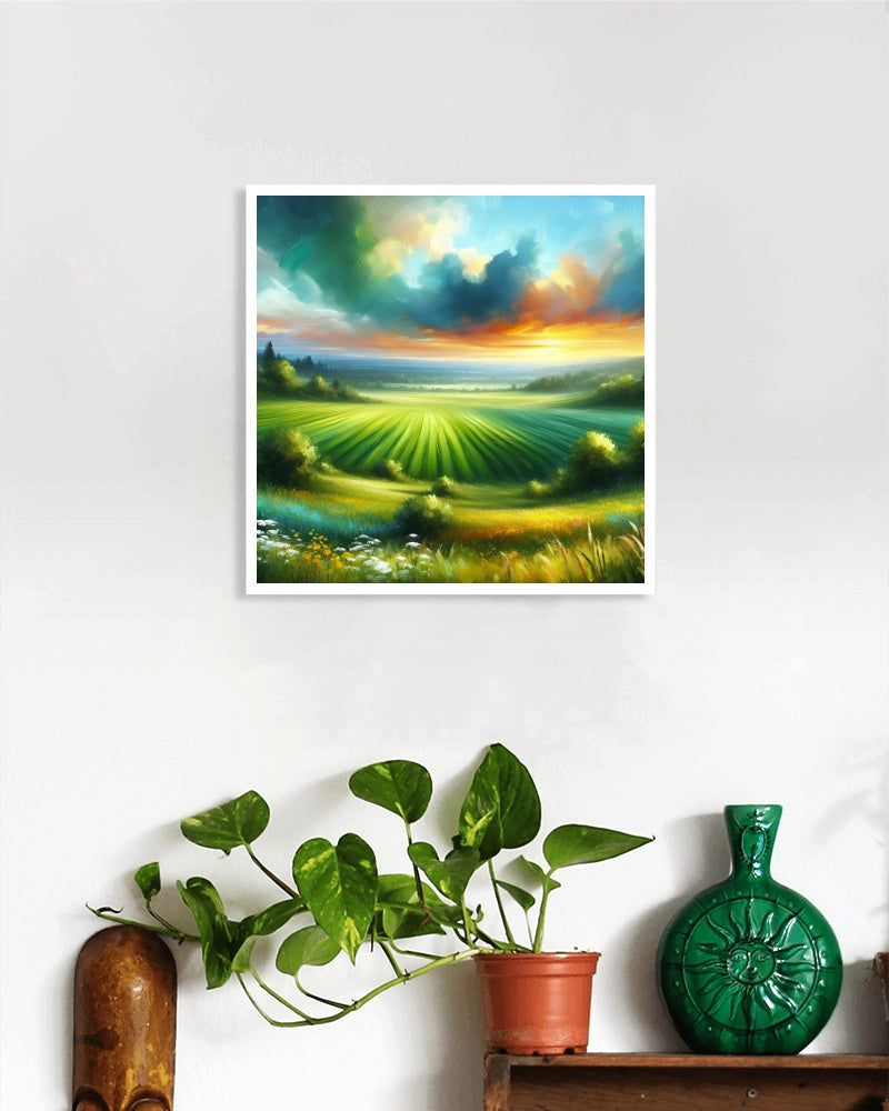 Seraphic Vistarama Verdurous Landscape Oilpainting Art