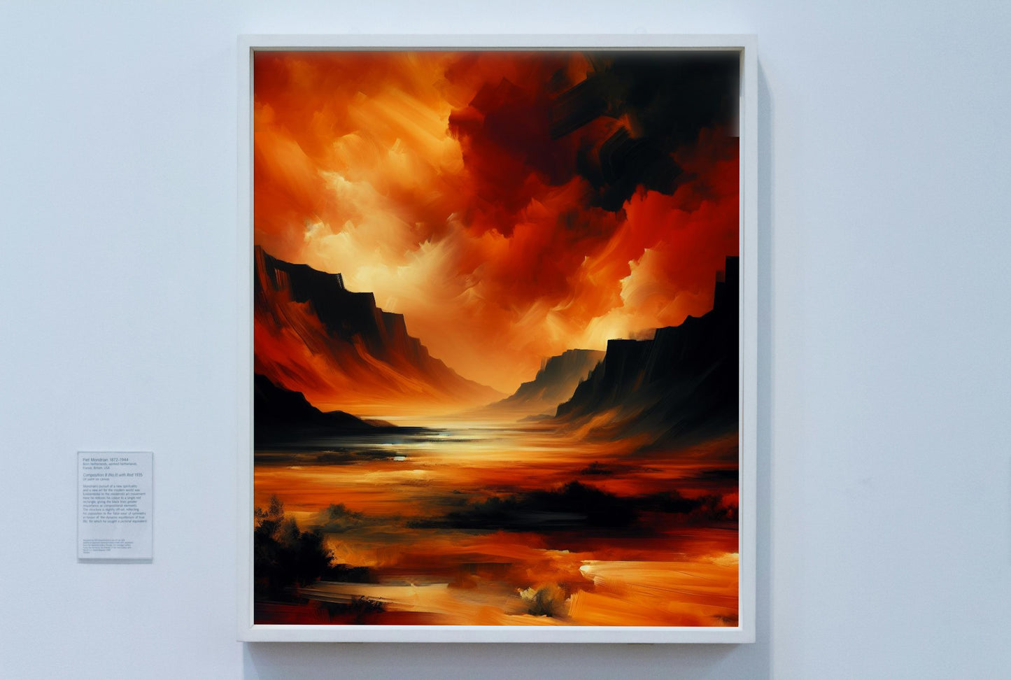 Aurantiaco Nigrum Vastitas - Captivating Orange and Black Landscape Oil Painting