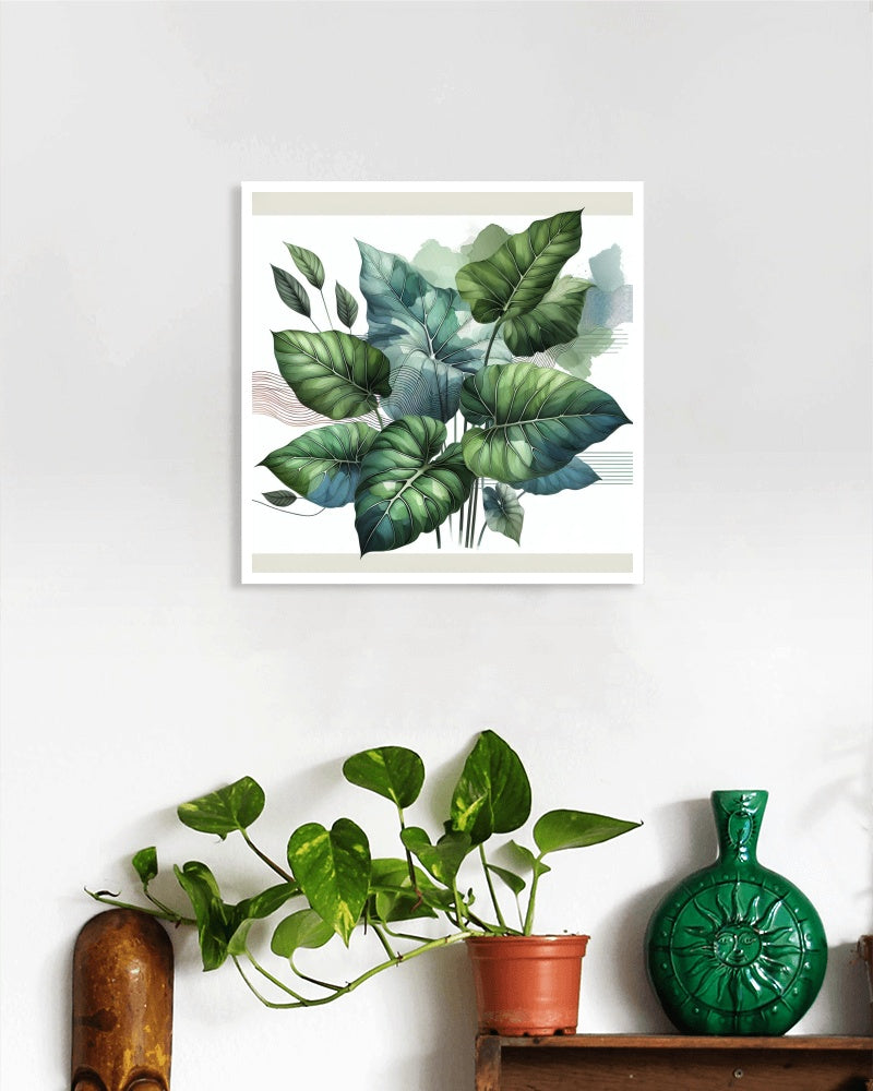 Verdant Alocasia Luxuria - Modern Botanical Wall Art