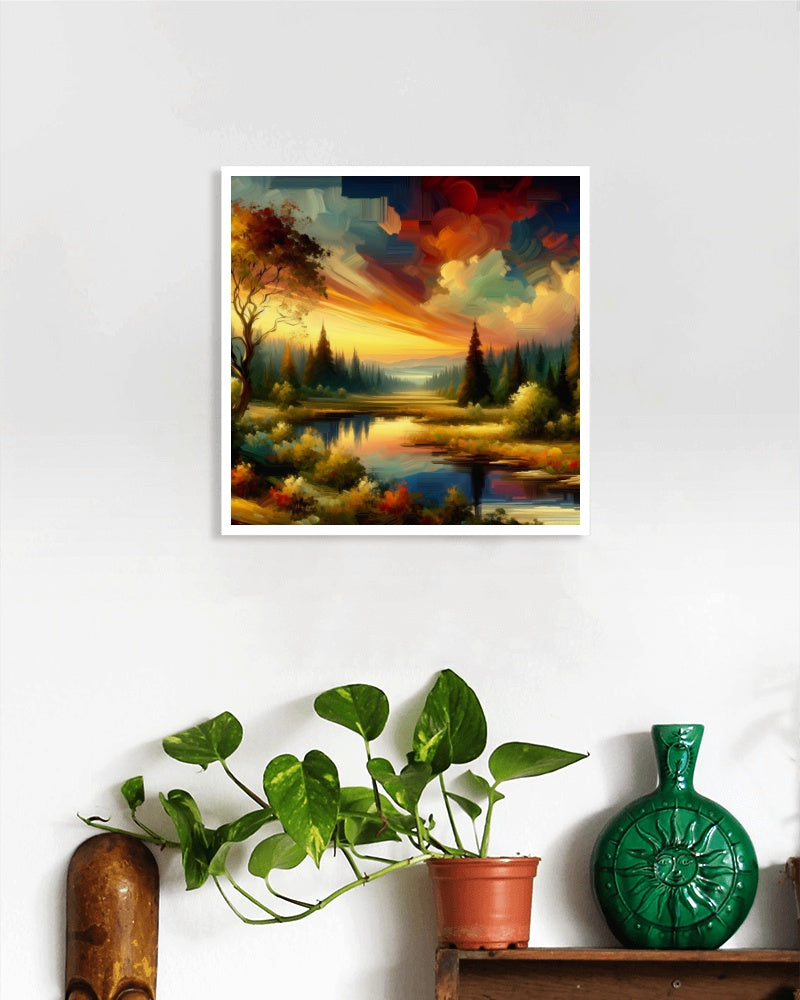 Seraphic Ananta Vista: Majestic Landscape Oilpainting Art