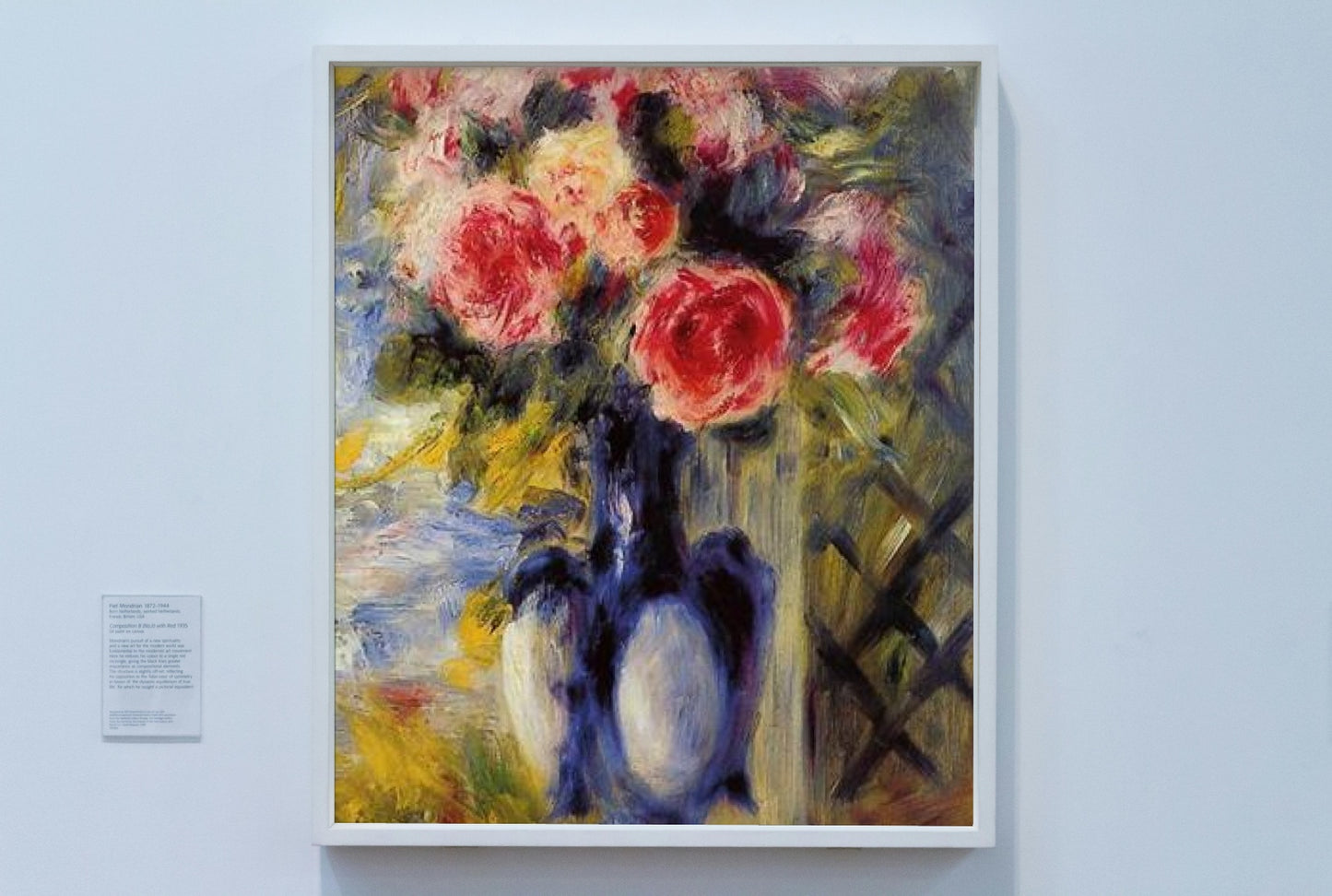 Bouquet of Roses in a Blue Vase by Pierre-Auguste Renoir Impressionism Art dated 1892