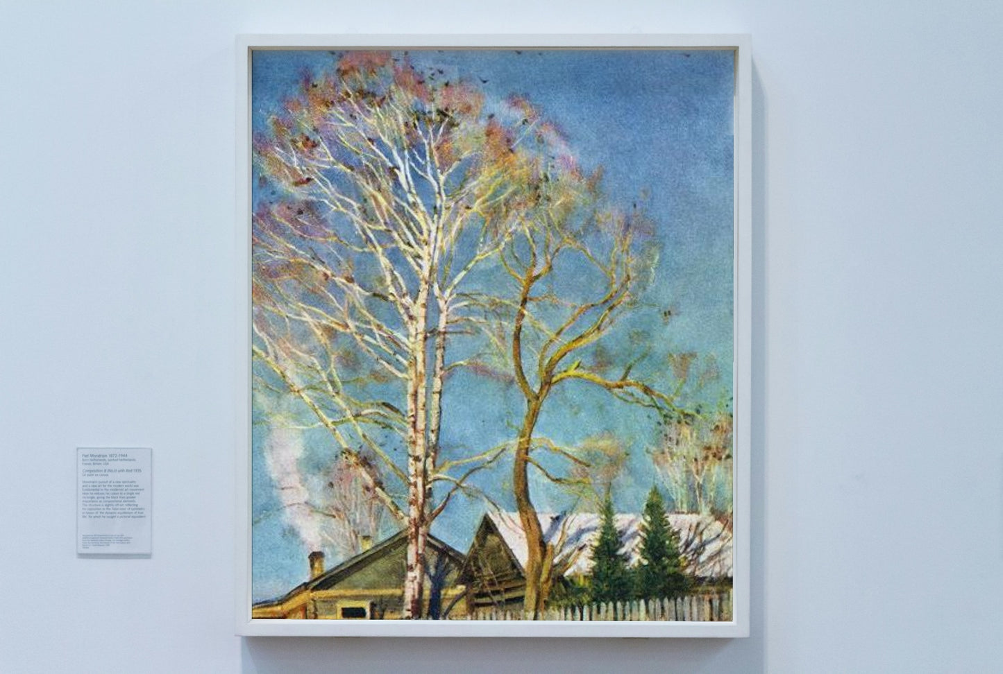 Blue morning. Rooks on the birches. Ligachevo by Konstantin Yuon Realism Art dated 1930