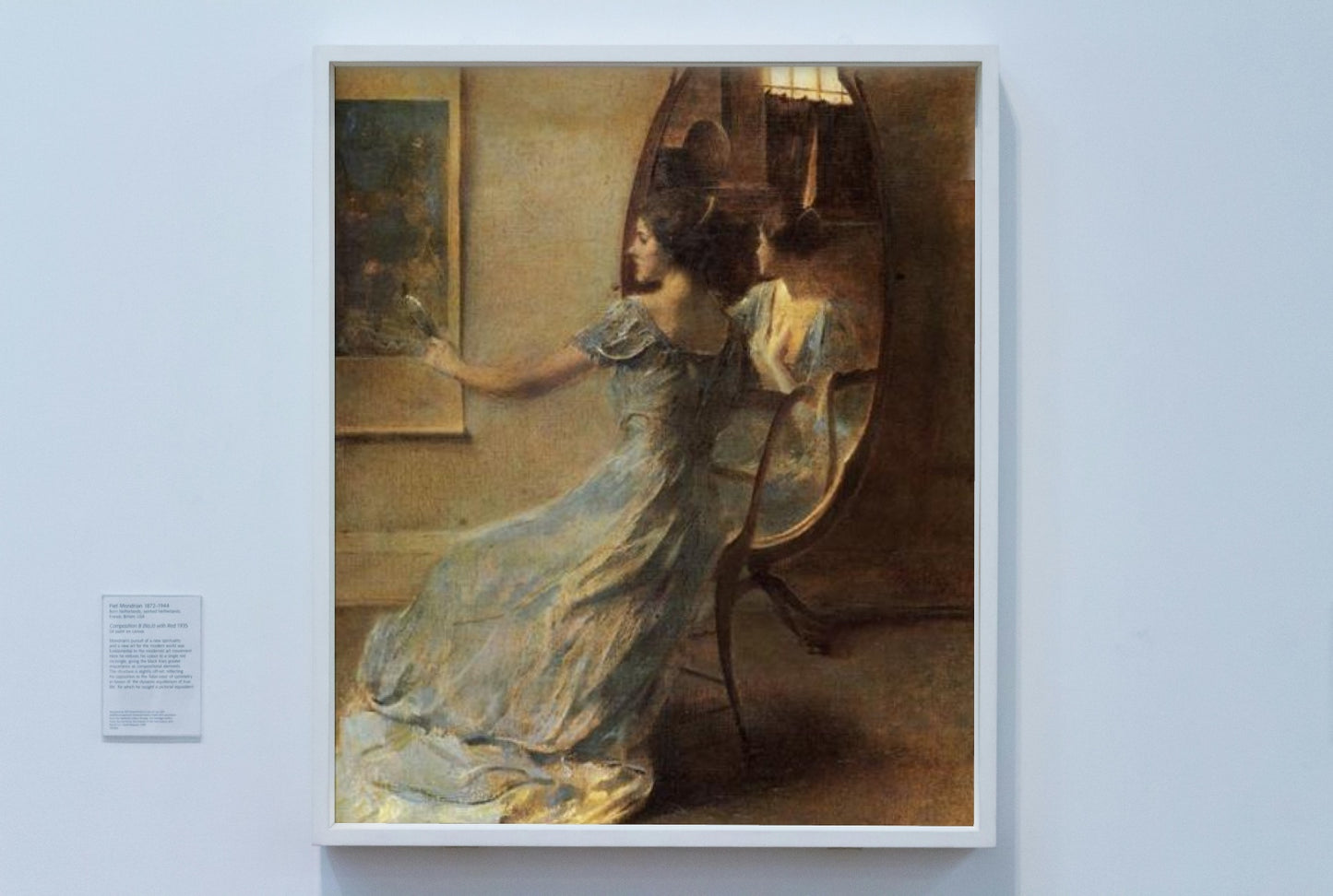 Before the Mirror by Thomas Dewing Tonalism Art dated 1910