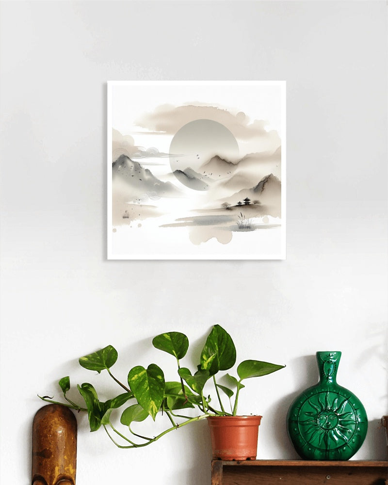 Serene Nipponica: Ethereal Aabhasa Japanese Watercolor