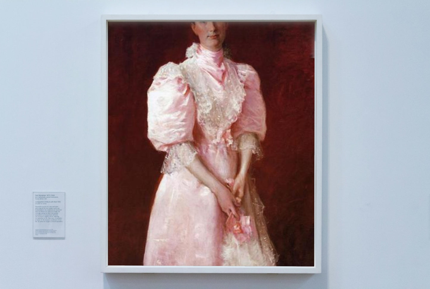 A Study in Pink (Portrait of Mrs. Robert P. McDougal) by William Merritt Chase Impressionism Art dated 1895