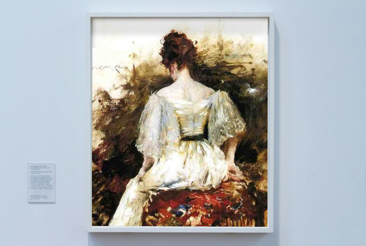 Portrait of a Woman - The White Dress by William Merritt Chase Impressionism Art dated 1890