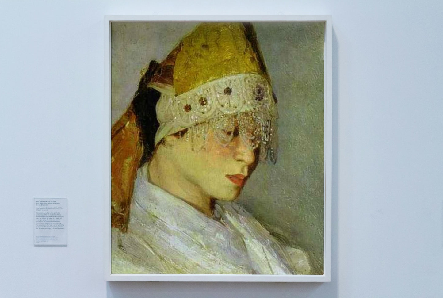 A Girl with Kokoshnik (Woman&#39;s Headdress in Old Russia) by Mikhail Nesterov Realism Art dated 1885