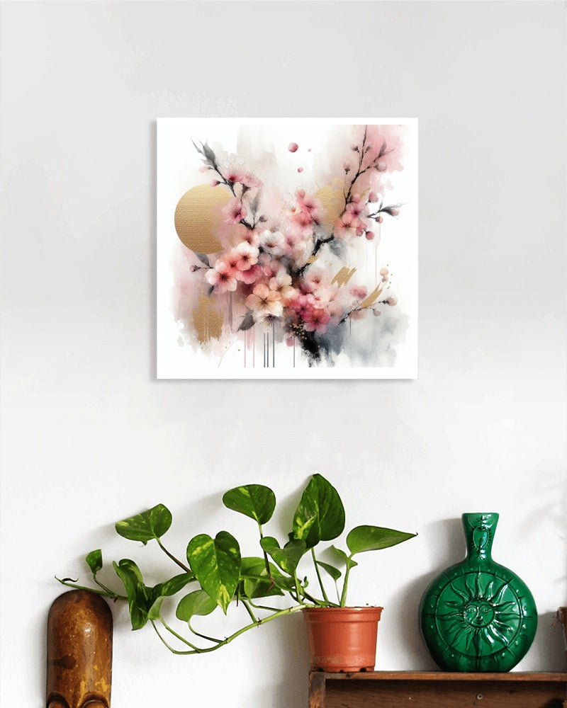 Luminiscenta Sakura: Opulent Japanese Watercolor Art