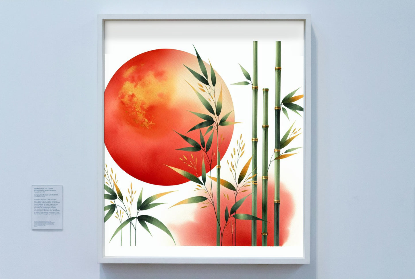 Luminiscent Prajna Japanese Art: Vibrant Surya Bamboo Vista