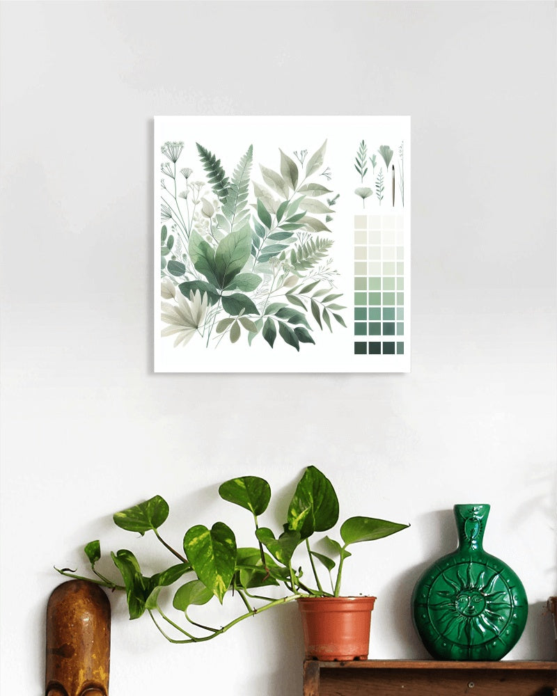 Verdant Svarna Flora: Modern Watercolor Botanical Art