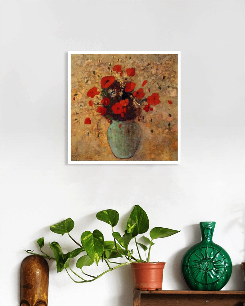 Vase of poppies by Odilon Redon Realism Art