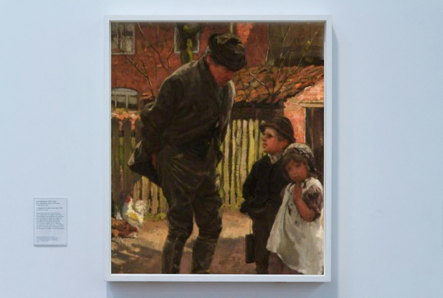 Grandad, She Does Not Want to Go to School by James Charles Realism Art dated 1883