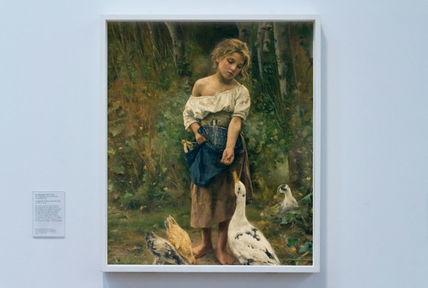 Girl with geese by Joan Brull Realism Art dated 1891