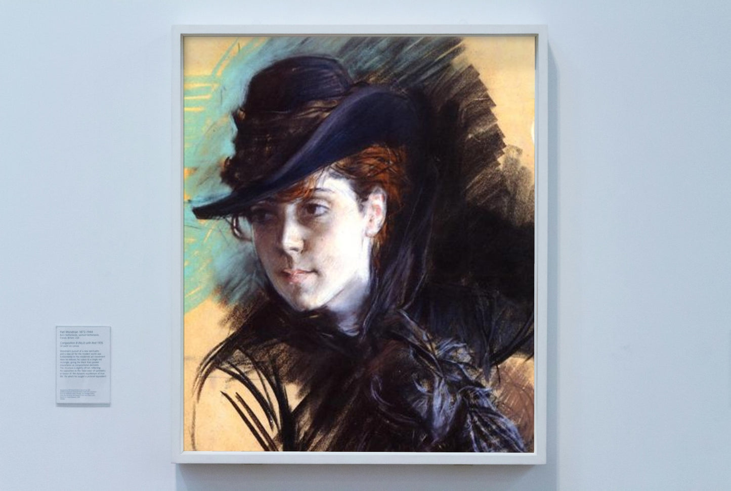 Girl In A Black Hat by Giovanni Boldini Realism Art dated 1890