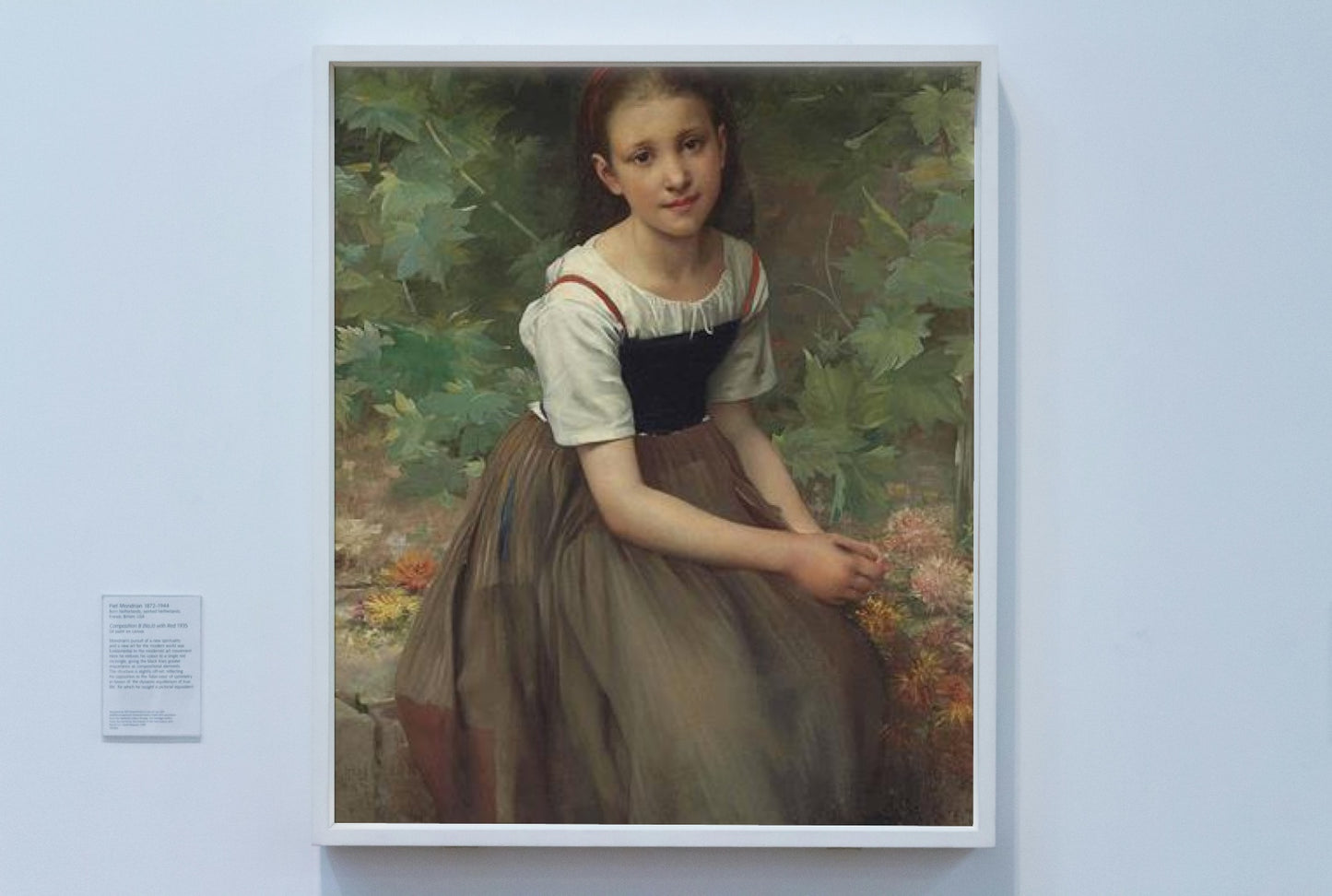 Young girl with flowers by Charles Victor Thirion Academicism Art dated 1877