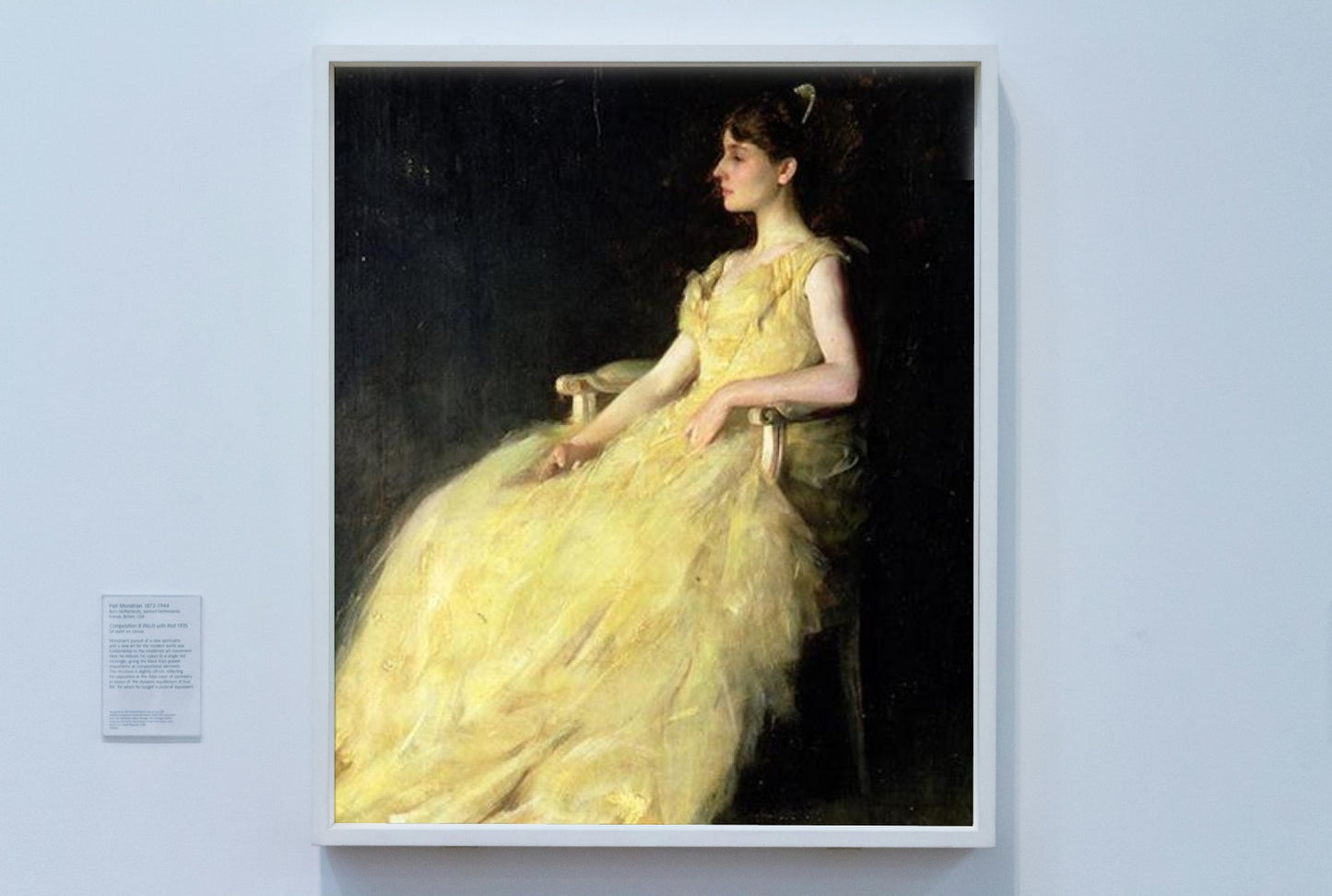 Lady in Yellow by Thomas Dewing Realism Art dated 1888