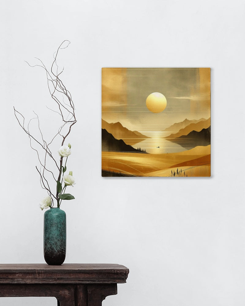 Golden Serenity Landscape Art