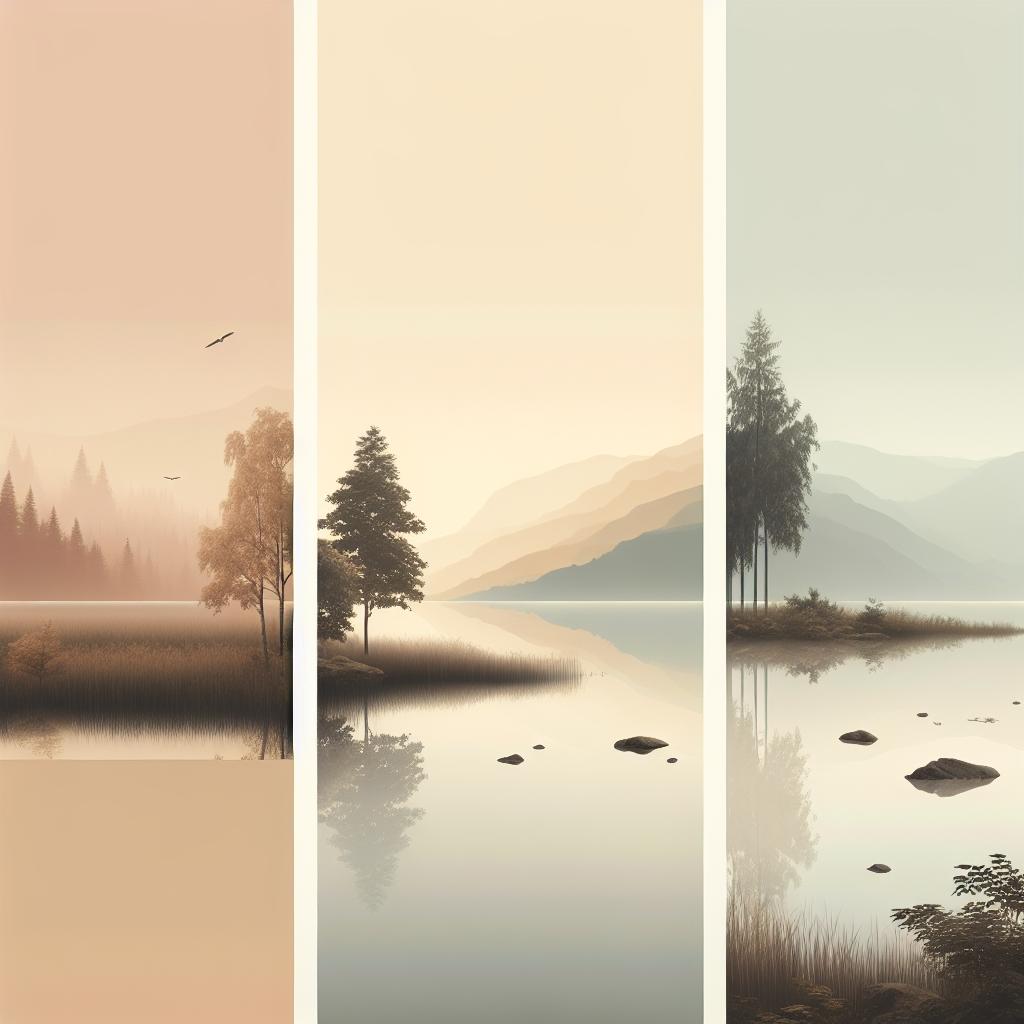 Serene Vista: Minimalistic Modern Landscape Art