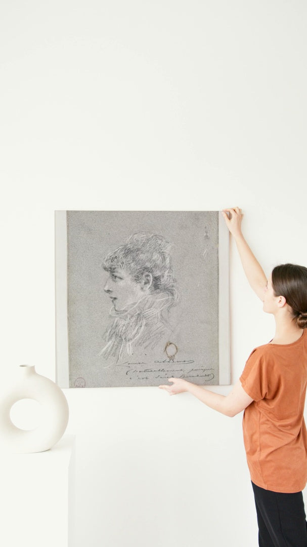 Half Length Portrait of Sarah Bernhardt, Left Profile by Louise Abb&#233;ma