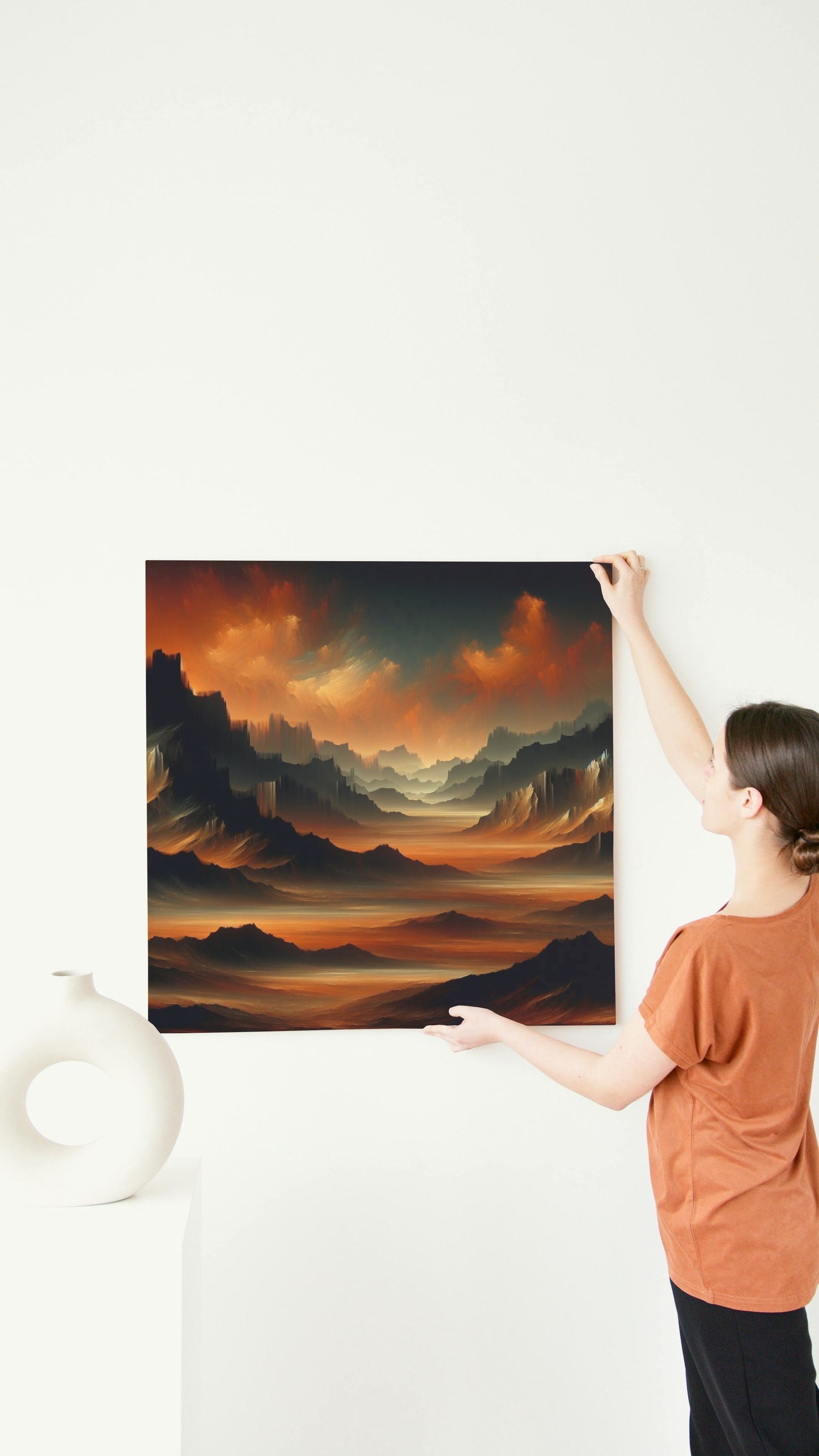 Aurora Nigram Vastum: Majestic and Mysterious Landscape Oil Painting