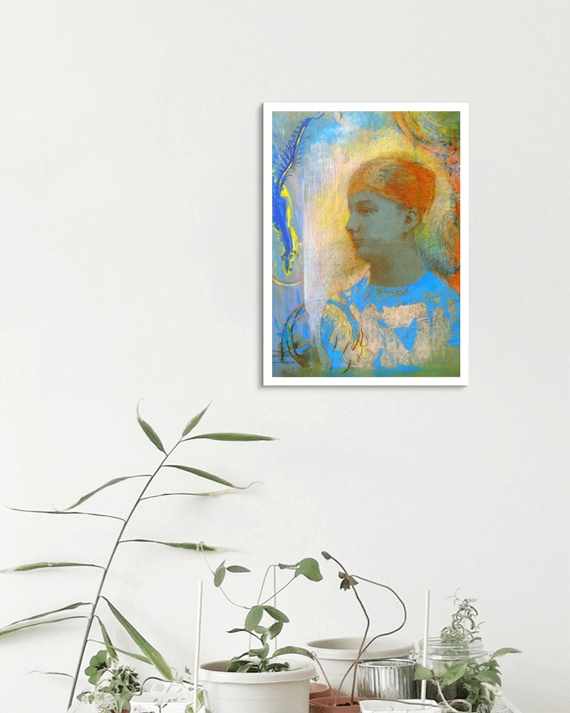 Young Girl Facing Left by Odilon Redon Symbolism Art