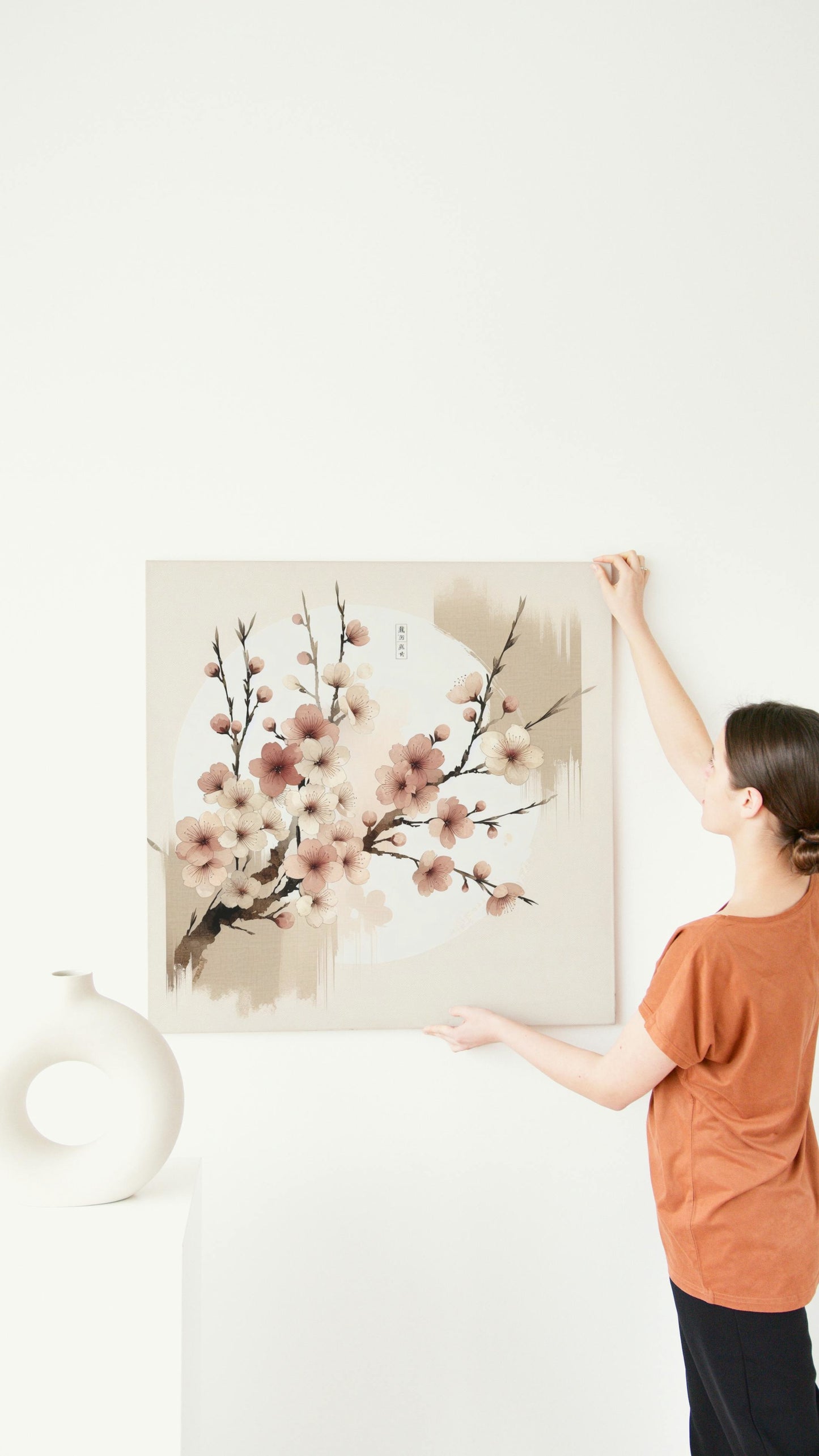 Elysian Nirantara Sakura: Modern Japanese Watercolor Art