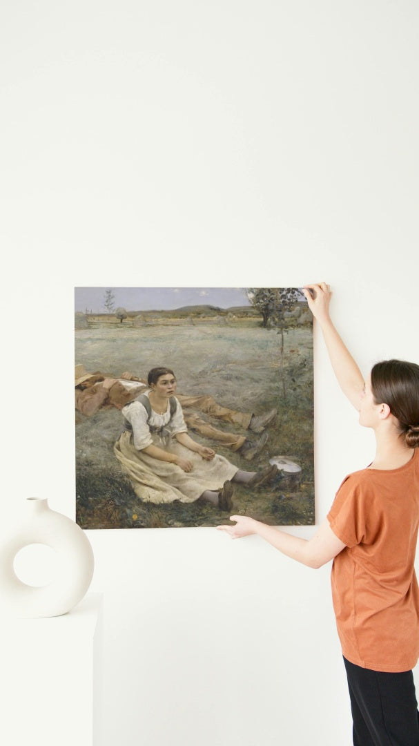 Hay Making by Jules Bastien-Lepage Naturalism Art dated 1877