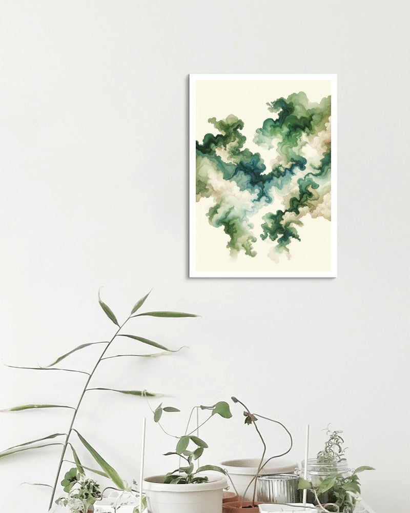 Verdant Astra-Zephyrus Japanese Watercolor Art