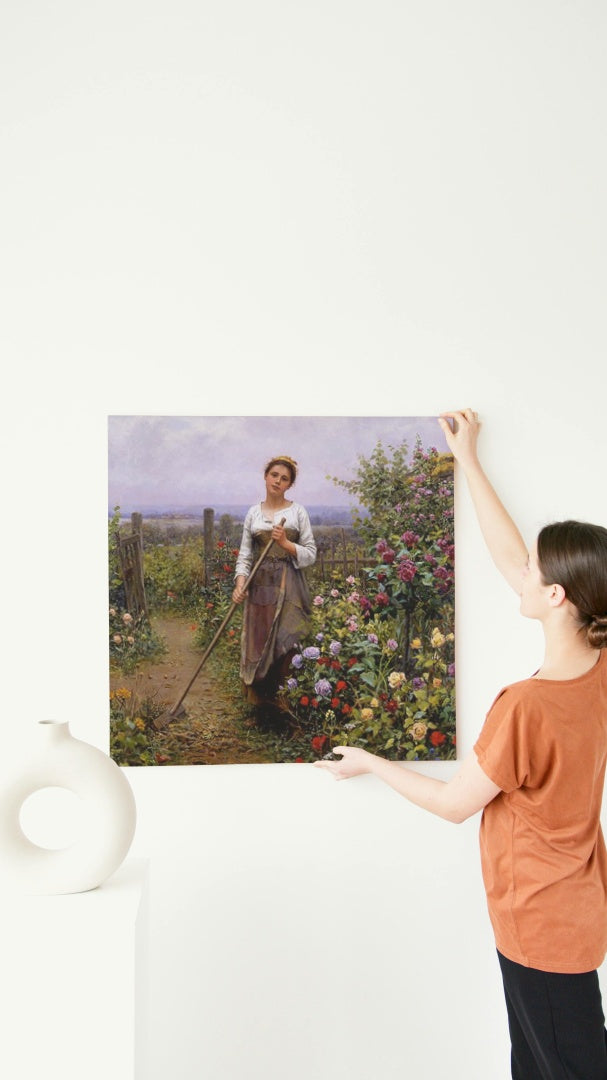 The little gardener by Daniel Ridgway Knight Realism Art dated 1887