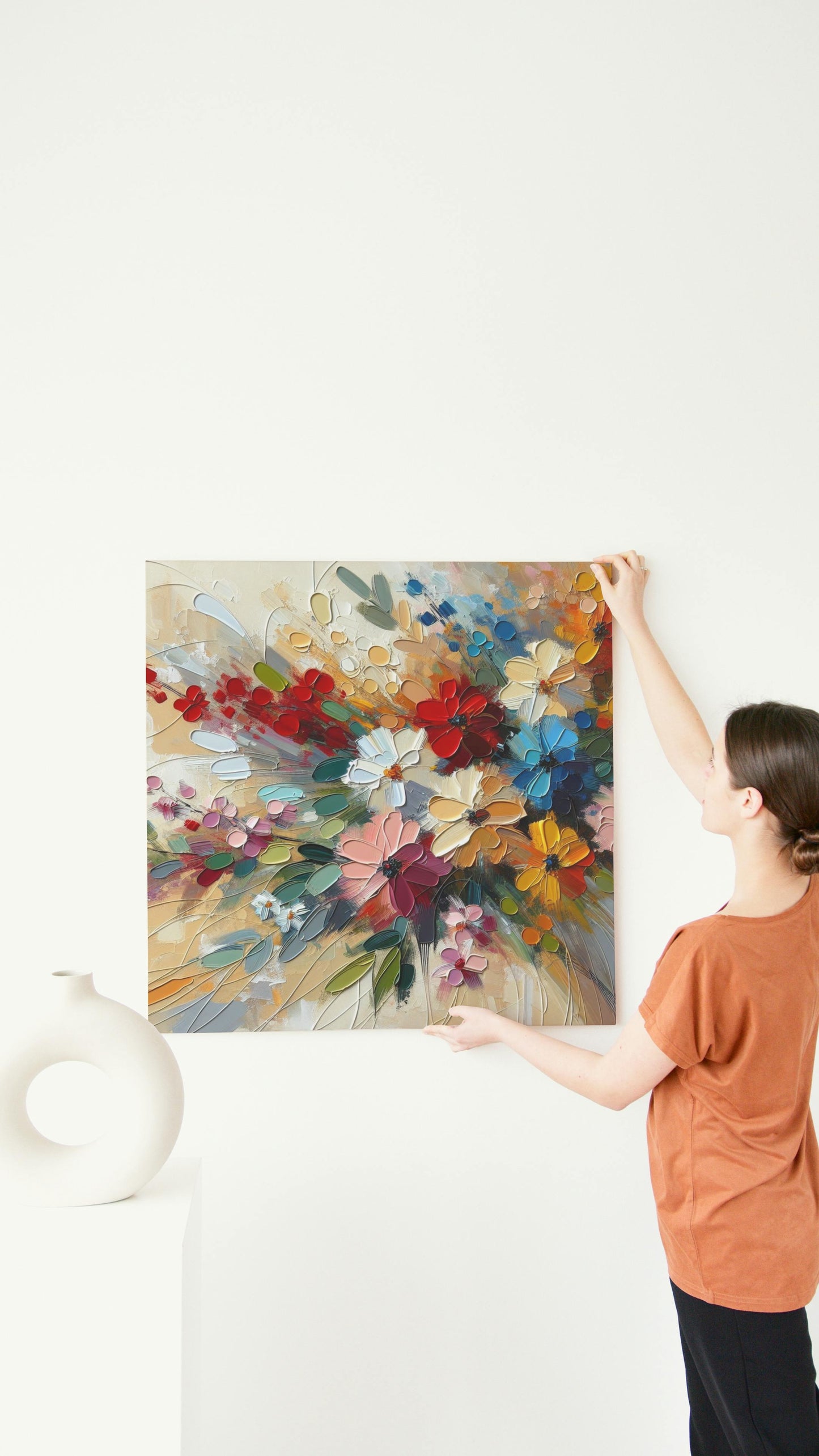 Vividus Floralis Oilpainting: Bright Spectrum Blossoms