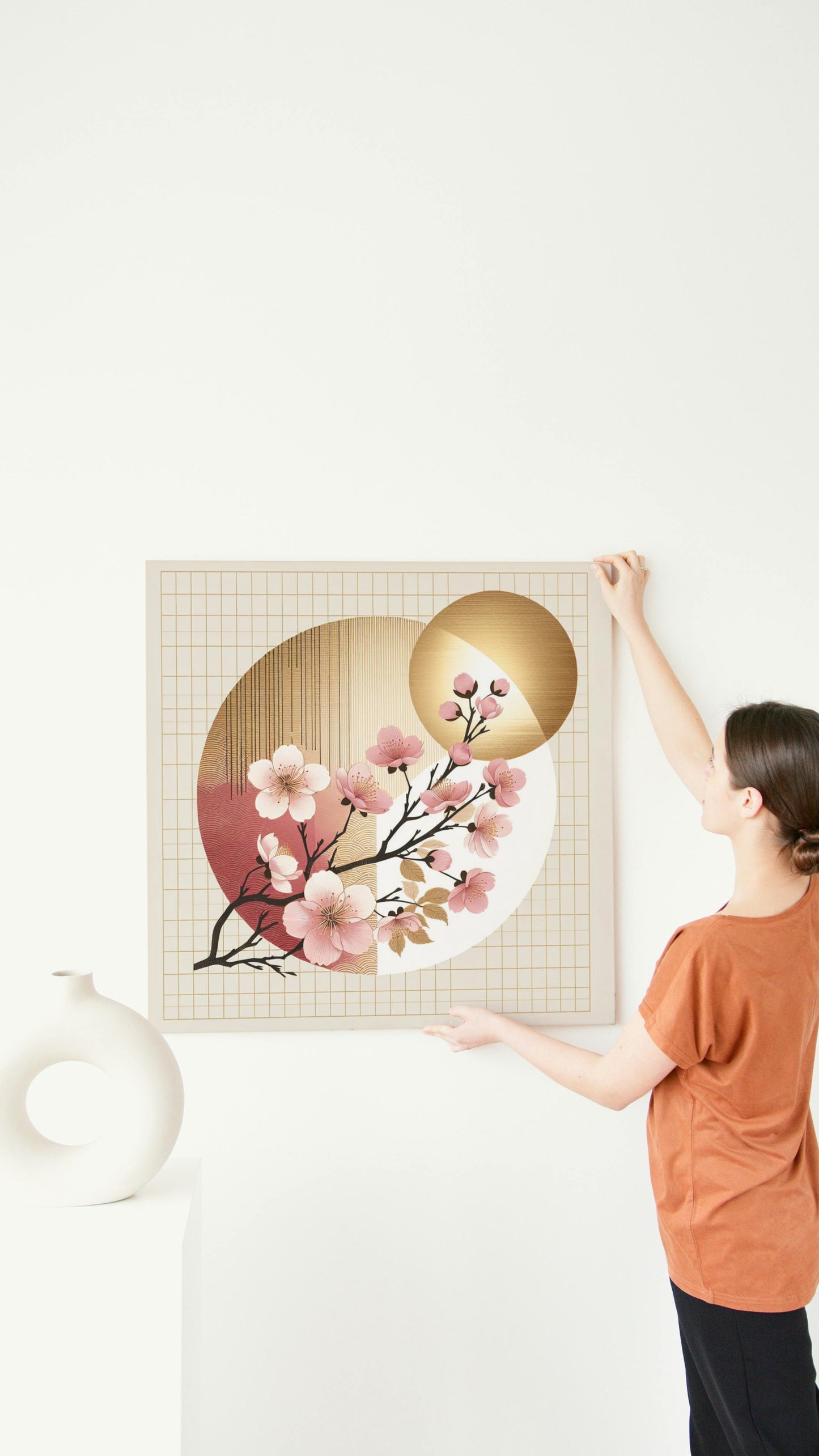 Aurantiaco Sakura Radiantus: Modern Japanese Cherry Blossom Art