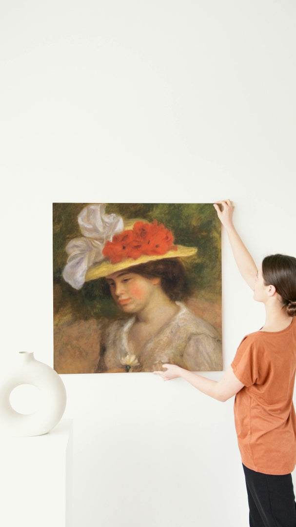 Woman in a Flowered Hat by Pierre-Auguste Renoir Impressionism Art dated 1899