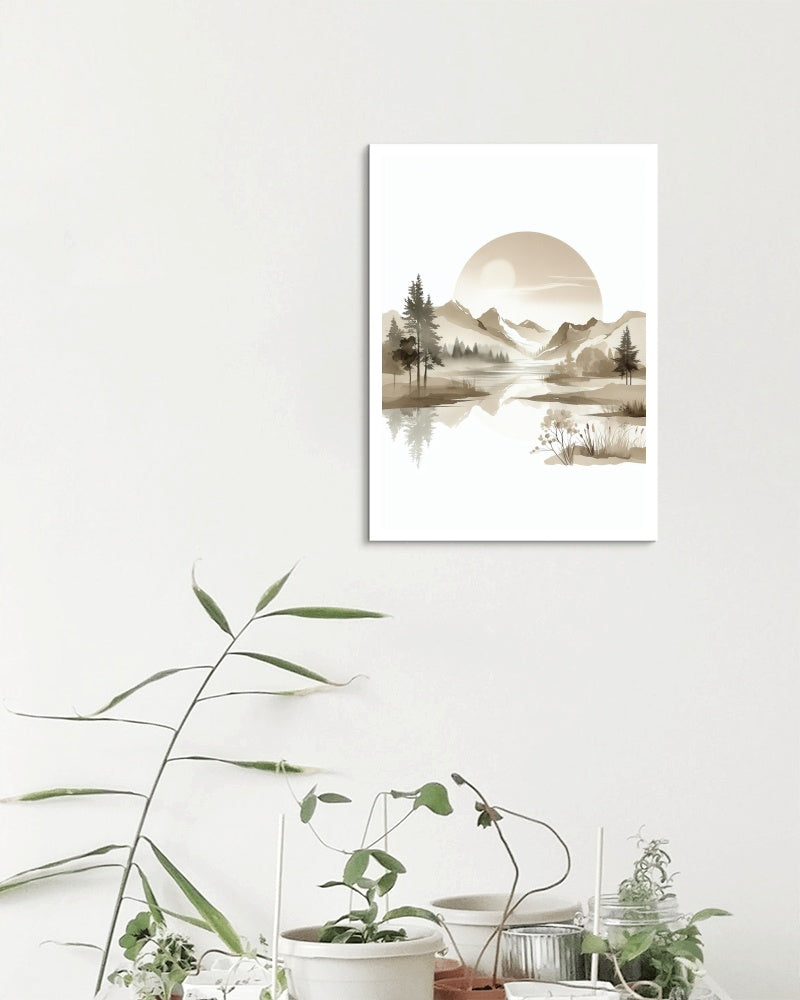 Seraphic Praantika Landscape Art: Tranquil Beige Horizons