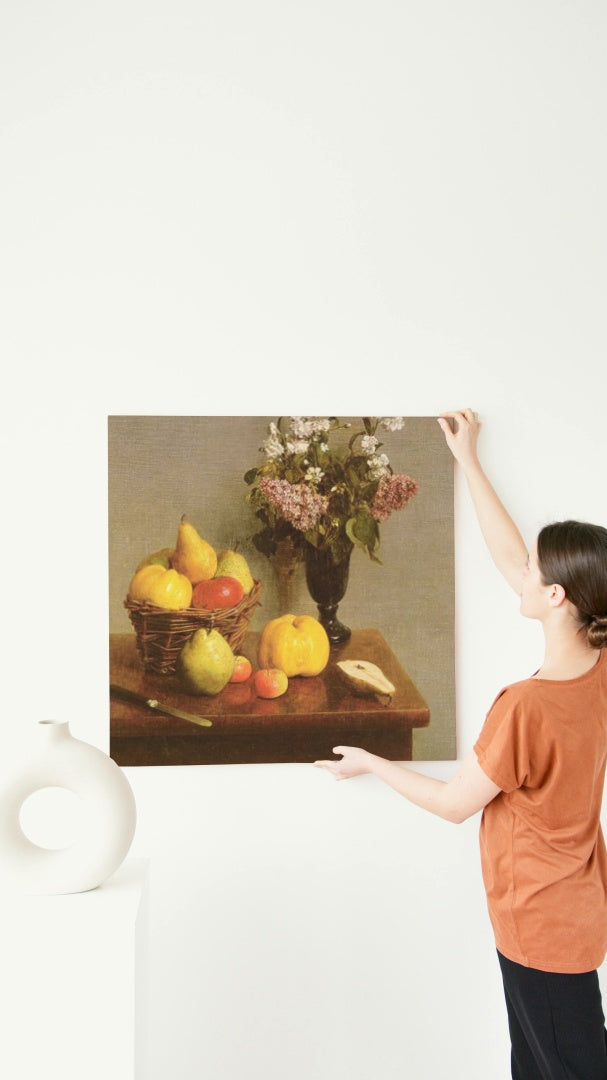 Still Life With Flowers And Fruit by Henri Fantin-Latour Realism Art dated 1866