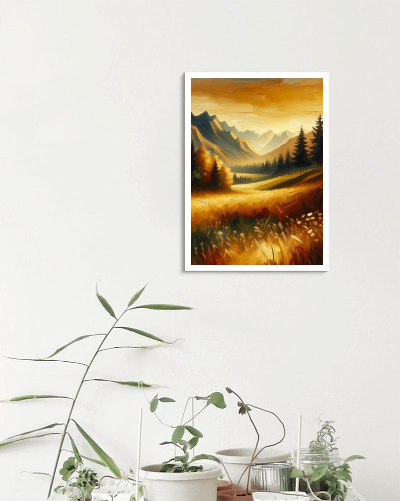 Aurulentus Vistārama - Serene Landscape Oil Painting