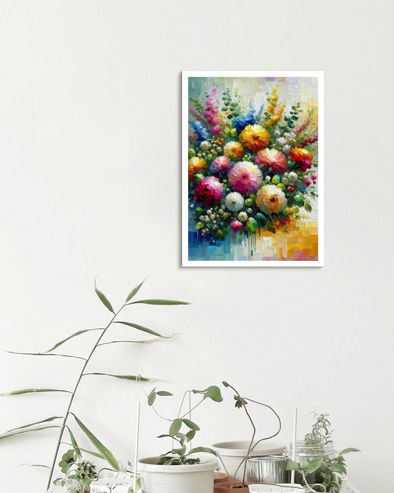 Vibrant Anantus Floral Oilpainting