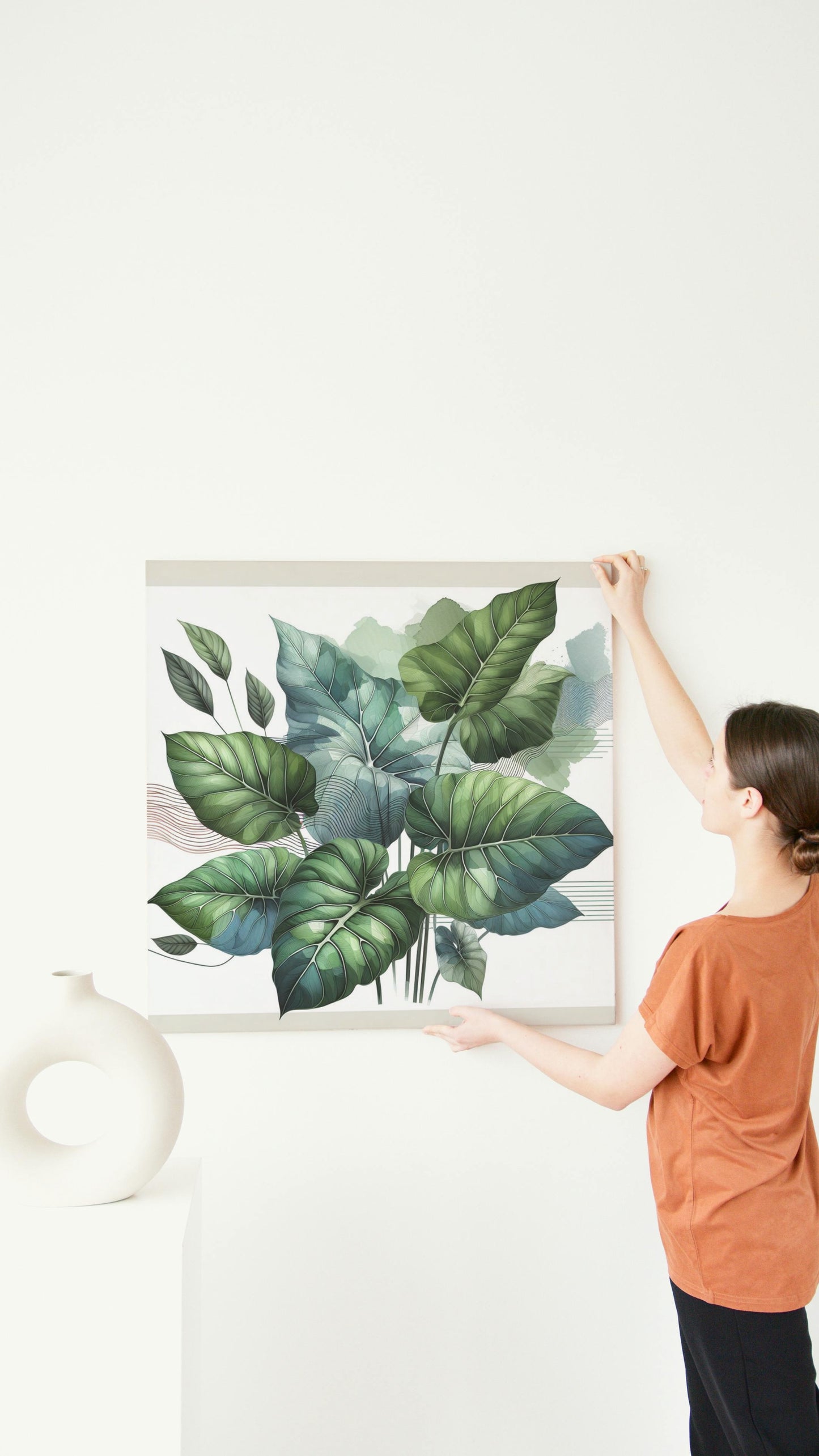 Verdant Alocasia Luxuria - Modern Botanical Wall Art