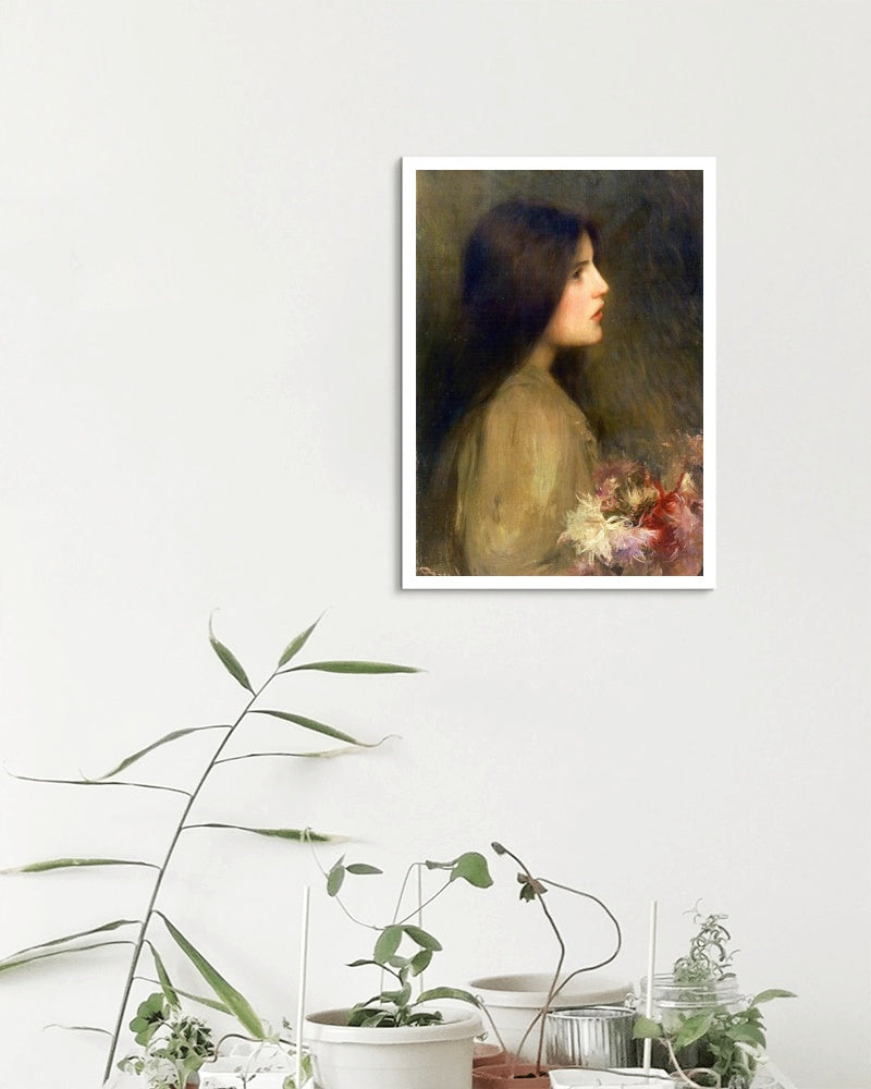 Girl with flowers by Joan Brull Art Nouveau (Modern) Art