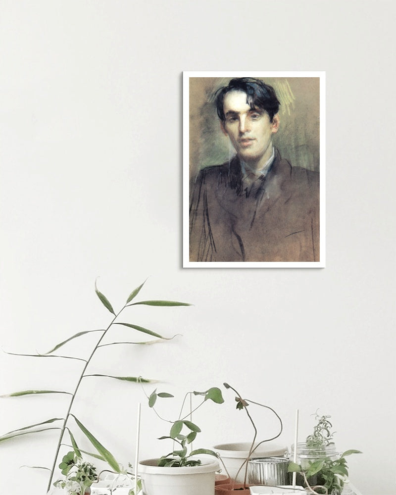 William Butler Yeats by Sarah Purser Naturalism Art dated 1898